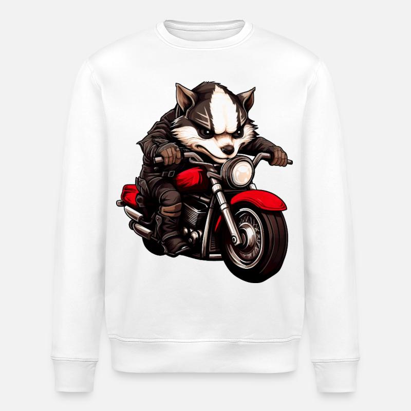 Moto Badger - Sweat bio ROLLER Stanley/Stella Unisexe - blanc