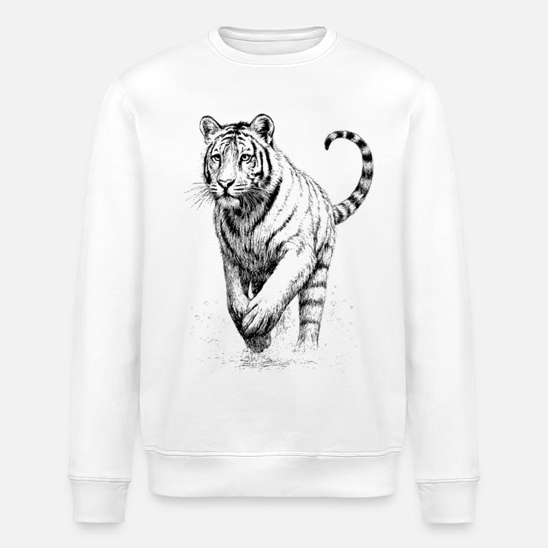 Tiger - Stanley/Stella Unisex Bio-Sweatshirt ROLLER - Weiß