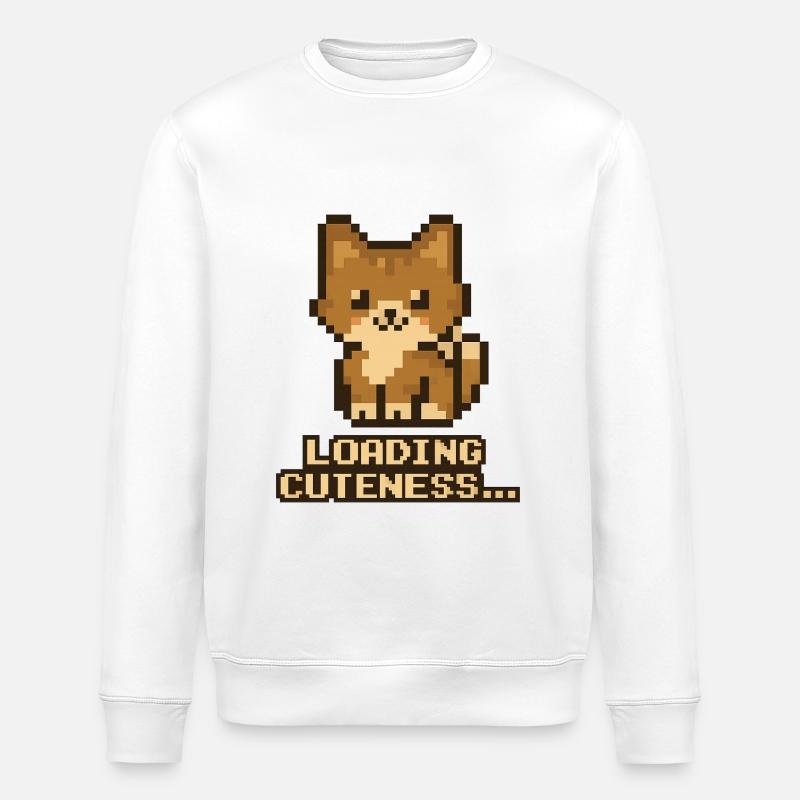 Pixelhündchen Lade Cuteness - Stanley/Stella Unisex Bio-Sweatshirt ROLLER - Weiß
