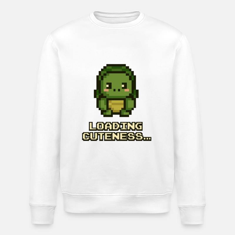Lade Niedliches Dino-Pixel - Stanley/Stella Unisex Bio-Sweatshirt ROLLER - Weiß