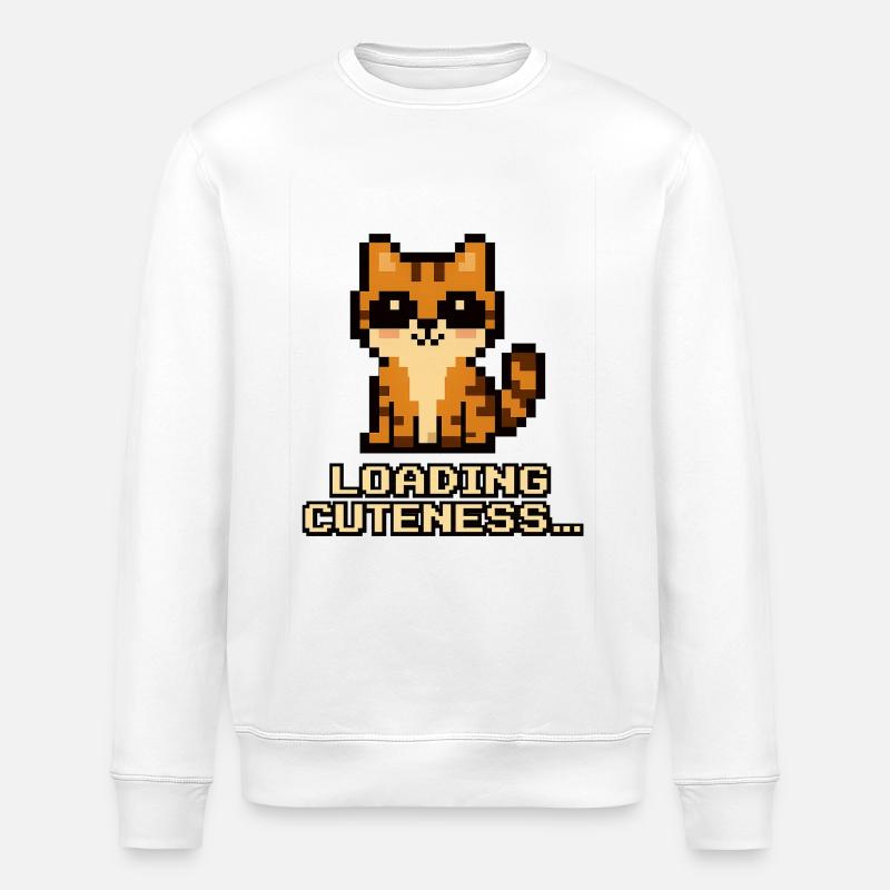 Loading Cuteness Pixel Cat - Stanley/Stella ROLLER Unisex Organic Sweatshirt - white