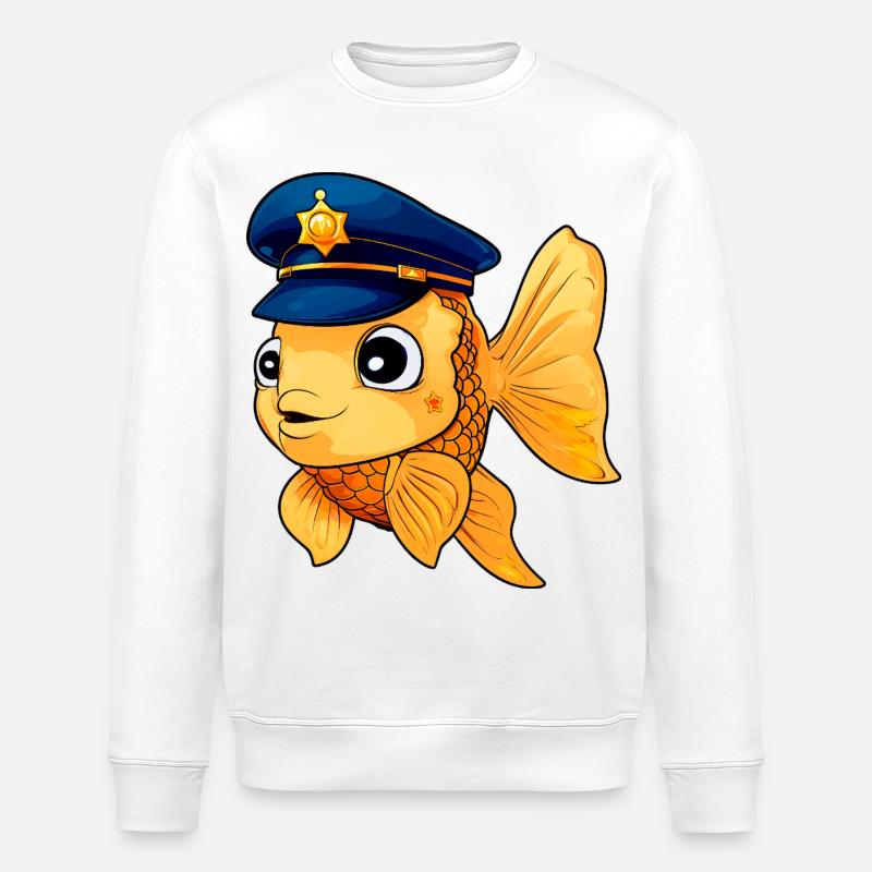 Goldfisch Polizist - Stanley/Stella Unisex Bio-Sweatshirt ROLLER - Weiß