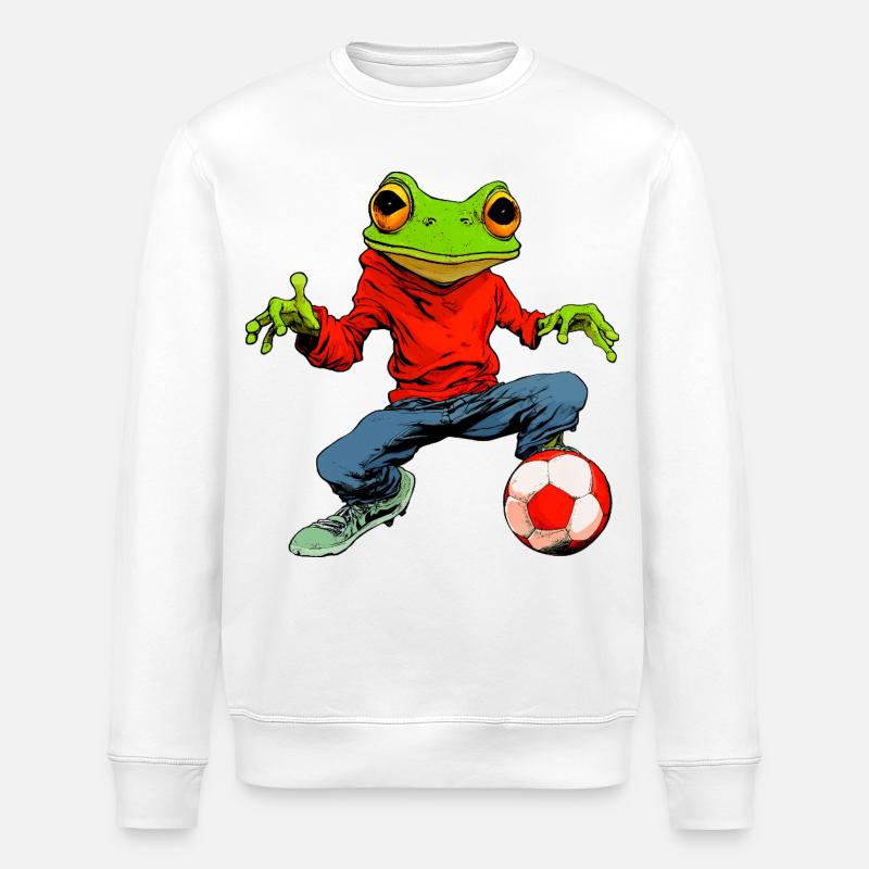 Frosch Fussball - Stanley/Stella Unisex Bio-Sweatshirt ROLLER - Weiß