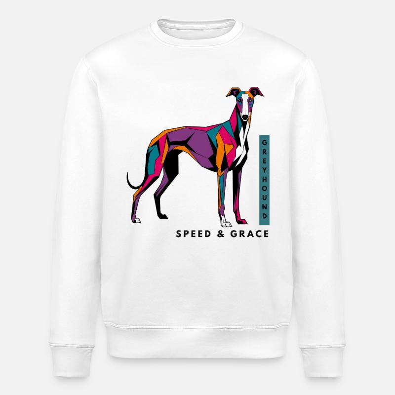 Bunter Windhund - Stanley/Stella Unisex Bio-Sweatshirt ROLLER - Weiß