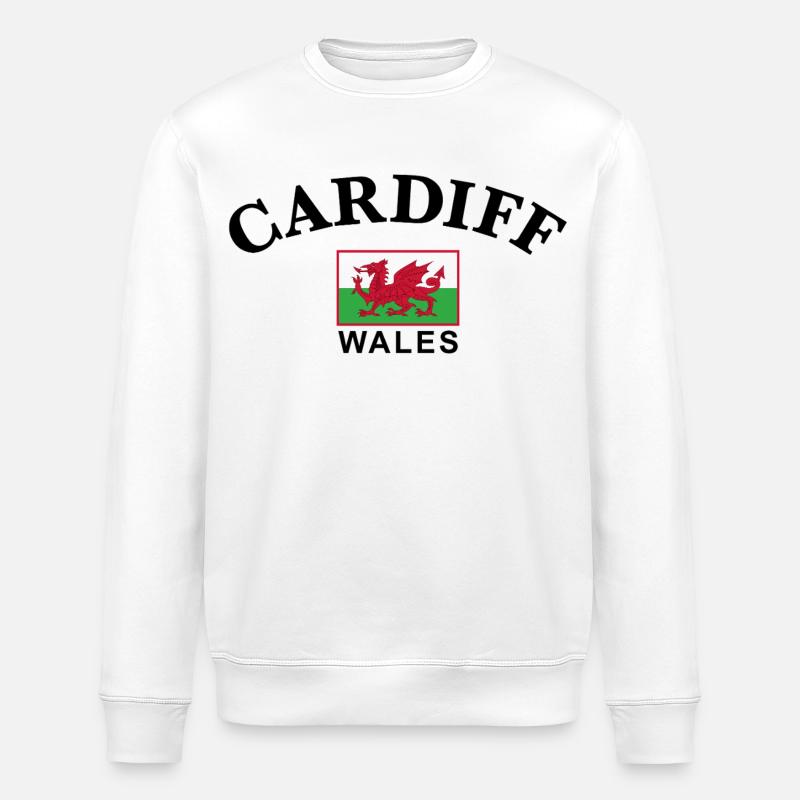 Cardiff, Wales - Stanley/Stella Unisex Bio-Sweatshirt ROLLER - Weiß