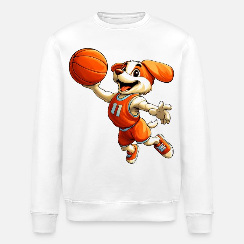 Hunde Basketball - Stanley/Stella Unisex Bio-Sweatshirt ROLLER - Weiß