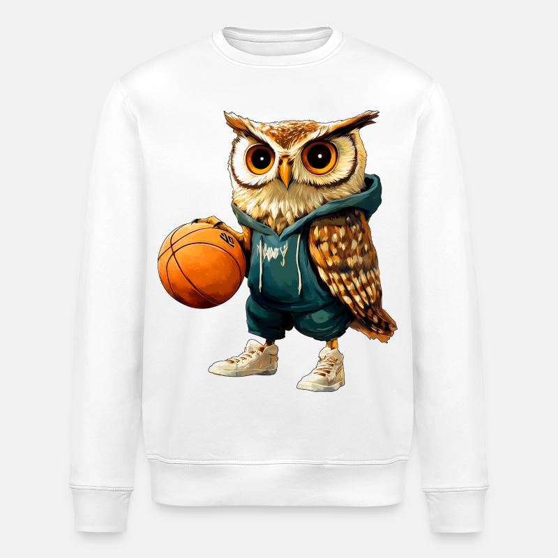Basketball Eulen - Stanley/Stella Unisex Bio-Sweatshirt ROLLER - Weiß