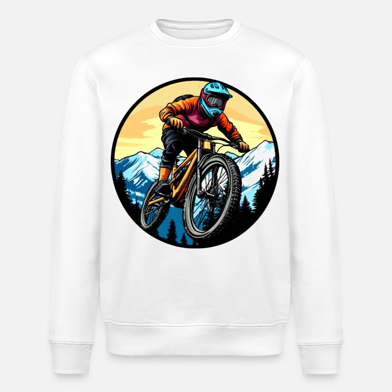 Mountainbike Biker - Stanley/Stella Unisex Bio-Sweatshirt ROLLER - Weiß