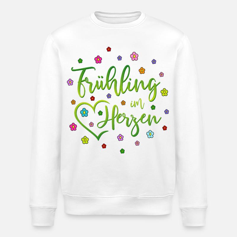 Frühling im Herzen - Stanley/Stella Unisex Bio-Sweatshirt ROLLER - Weiß