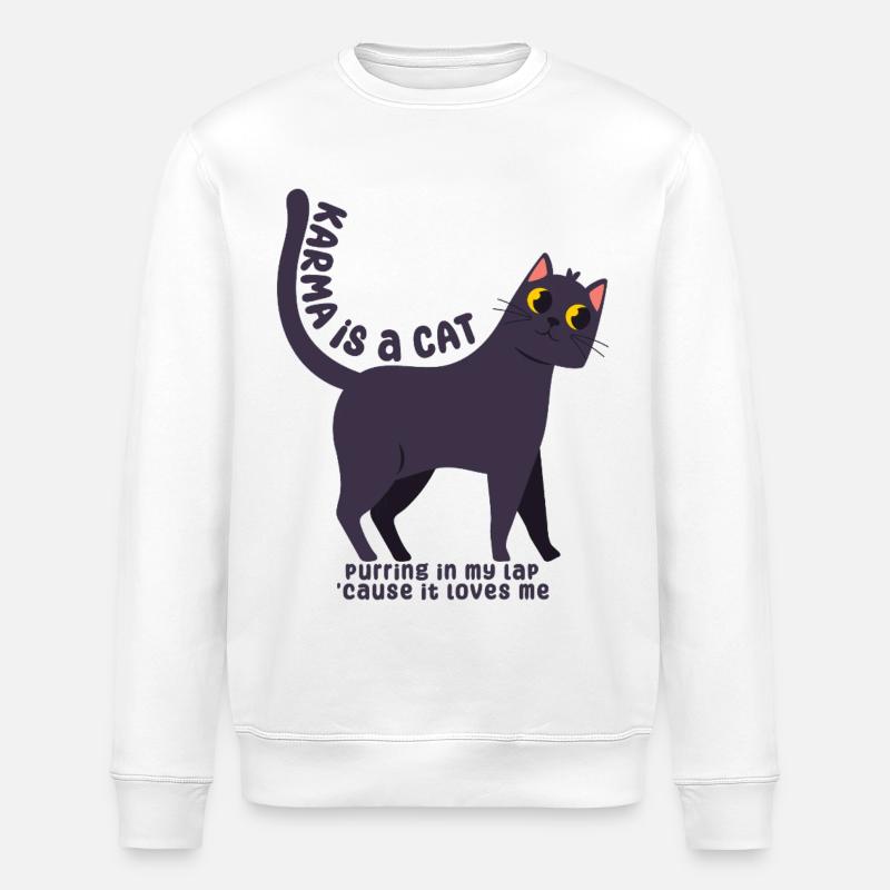 Le karma est un chat - Sweat bio ROLLER Stanley/Stella Unisexe - blanc