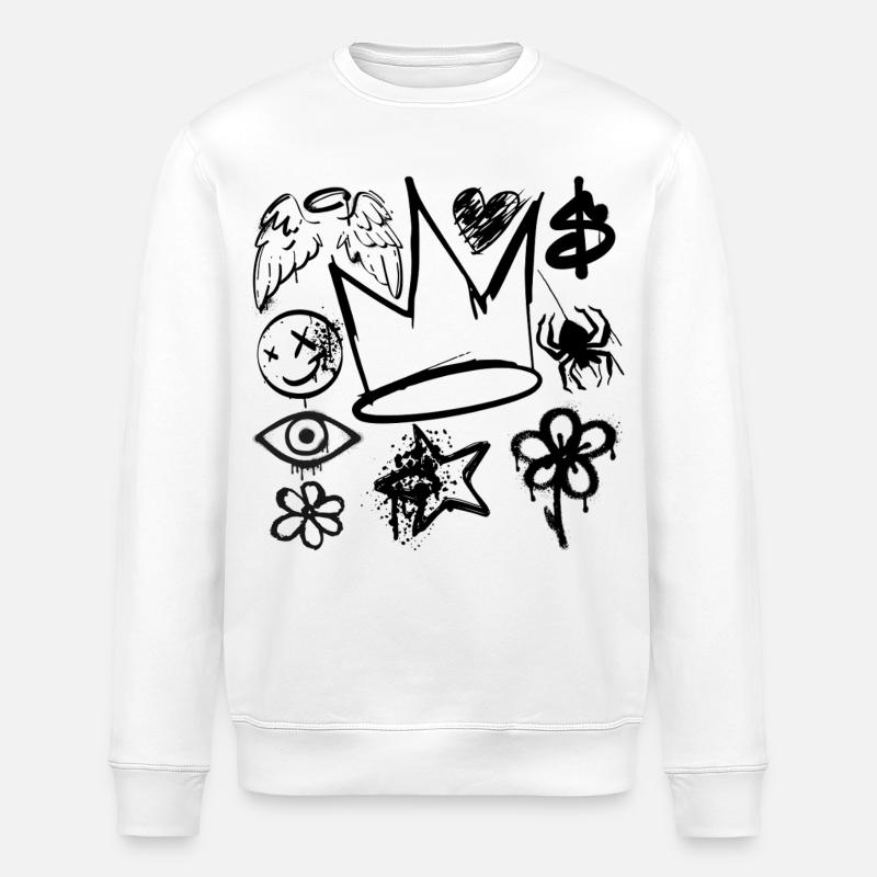 Art Graph Pattern - Stanley/Stella ROLLER Unisex Organic Sweatshirt - white