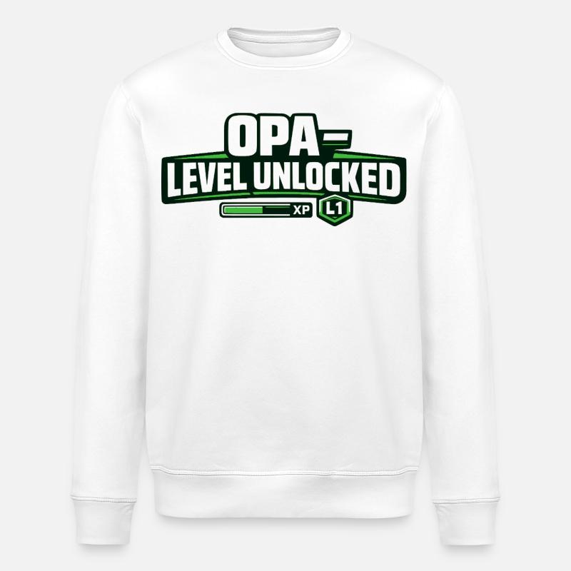OPA Level Unlocked XP Design - Stanley/Stella Unisex Bio-Sweatshirt ROLLER - Weiß