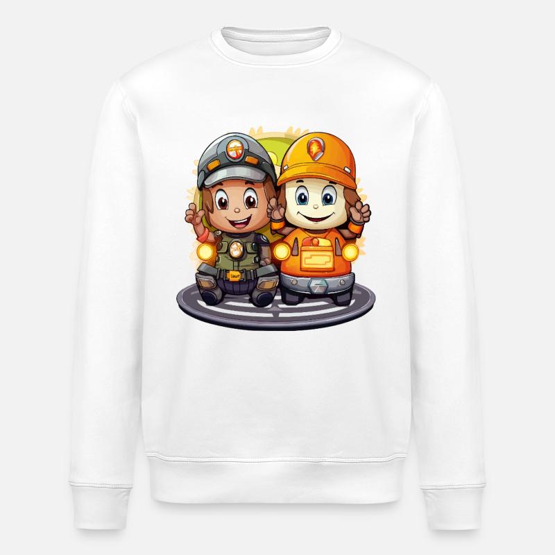 Deux héros de la mine - Sweat bio ROLLER Stanley/Stella Unisexe - blanc