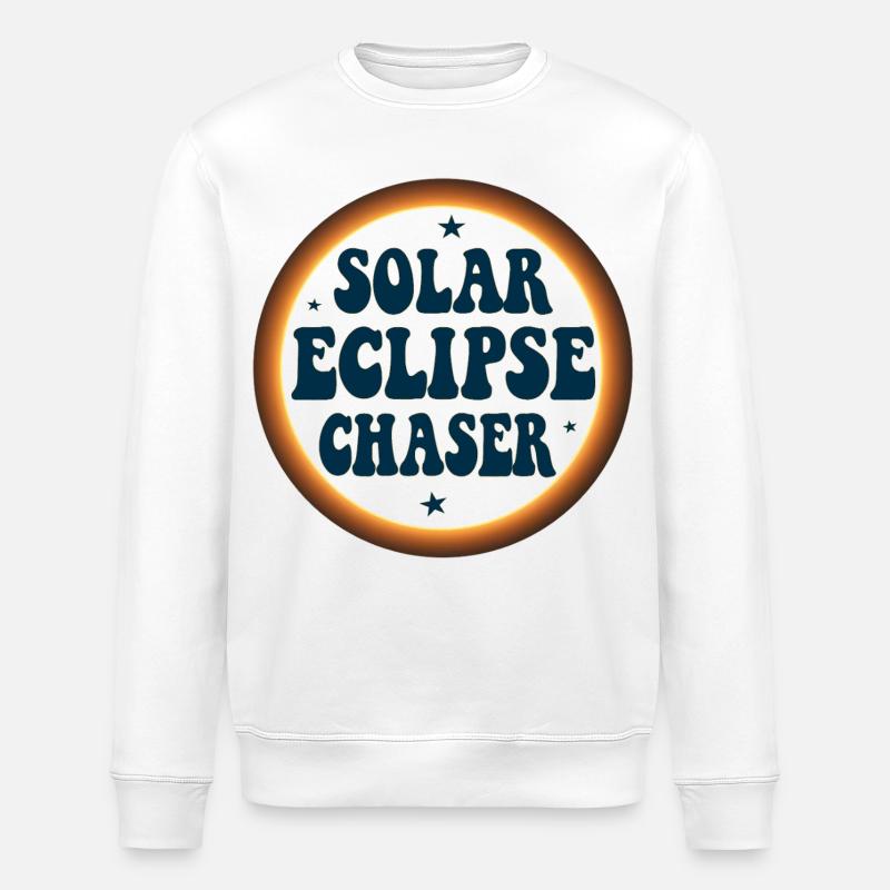 Solar eclipse chaser - Stanley/Stella ROLLER Unisex Organic Sweatshirt - white