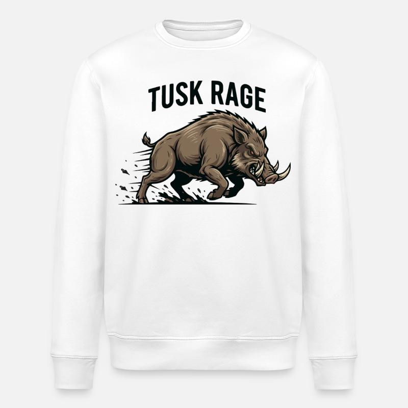 Tusk Rage Wildschweinstärke - Stanley/Stella Unisex Bio-Sweatshirt ROLLER - Weiß