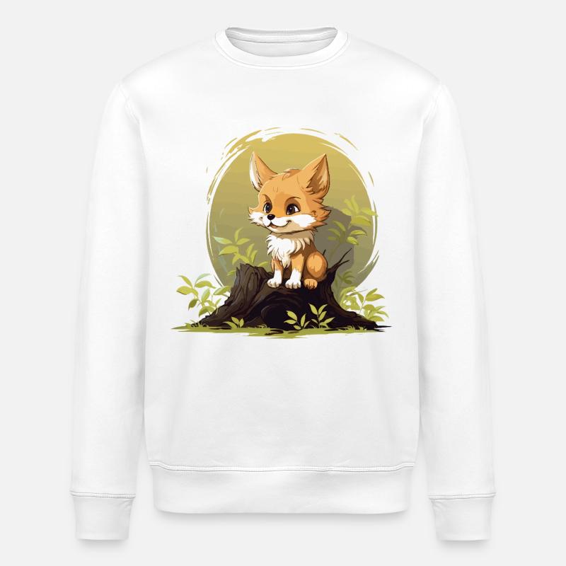 Waldfuchs im Sonnenwald - Stanley/Stella Unisex Bio-Sweatshirt ROLLER - Weiß