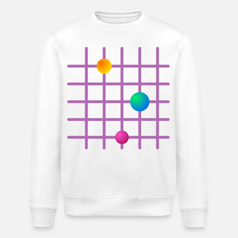 Farbiges Kugelraster im Grid-Design - Stanley/Stella Unisex Bio-Sweatshirt ROLLER - Weiß