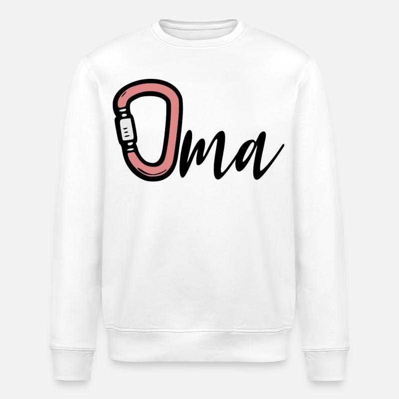 Wandern Camping Oma - Stanley/Stella Unisex Bio-Sweatshirt ROLLER - Weiß