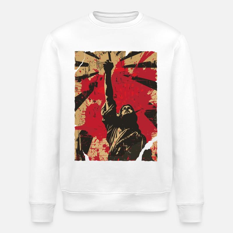 Aufstehende Faust Protest - Stanley/Stella Unisex Bio-Sweatshirt ROLLER - Weiß