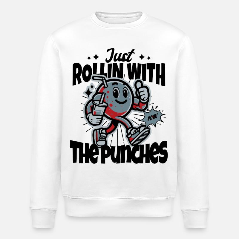 T-shirt dessin animé à texte drôle - Sweat bio ROLLER Stanley/Stella Unisexe - blanc