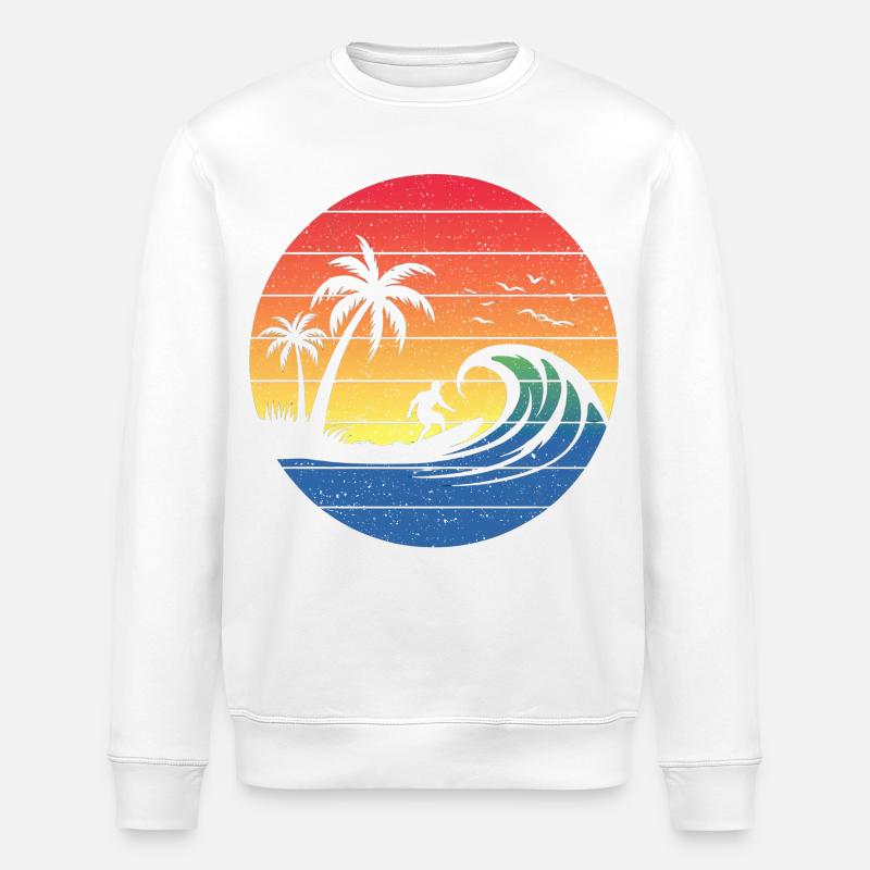 Sonnenuntergang Surf Circle - Stanley/Stella Unisex Bio-Sweatshirt ROLLER - Weiß