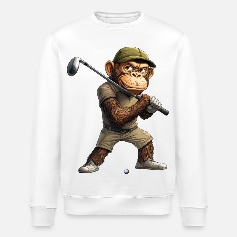 Monkey Golf / Golfeur Monkey - Sweat bio ROLLER Stanley/Stella Unisexe - blanc