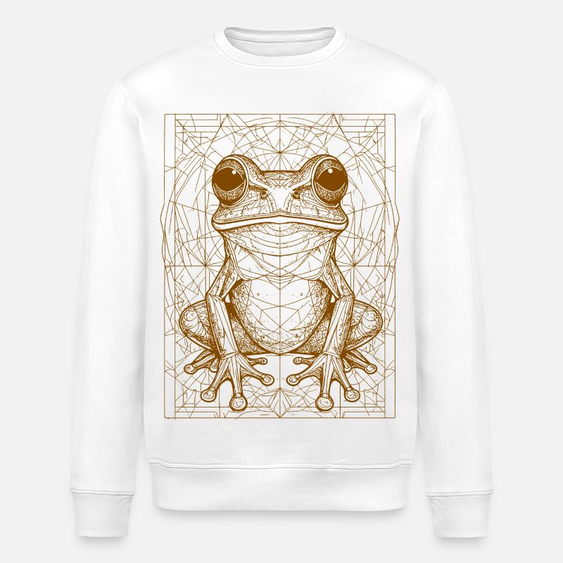 Mandala géométrique de grenouille - Sweat bio ROLLER Stanley/Stella Unisexe - blanc