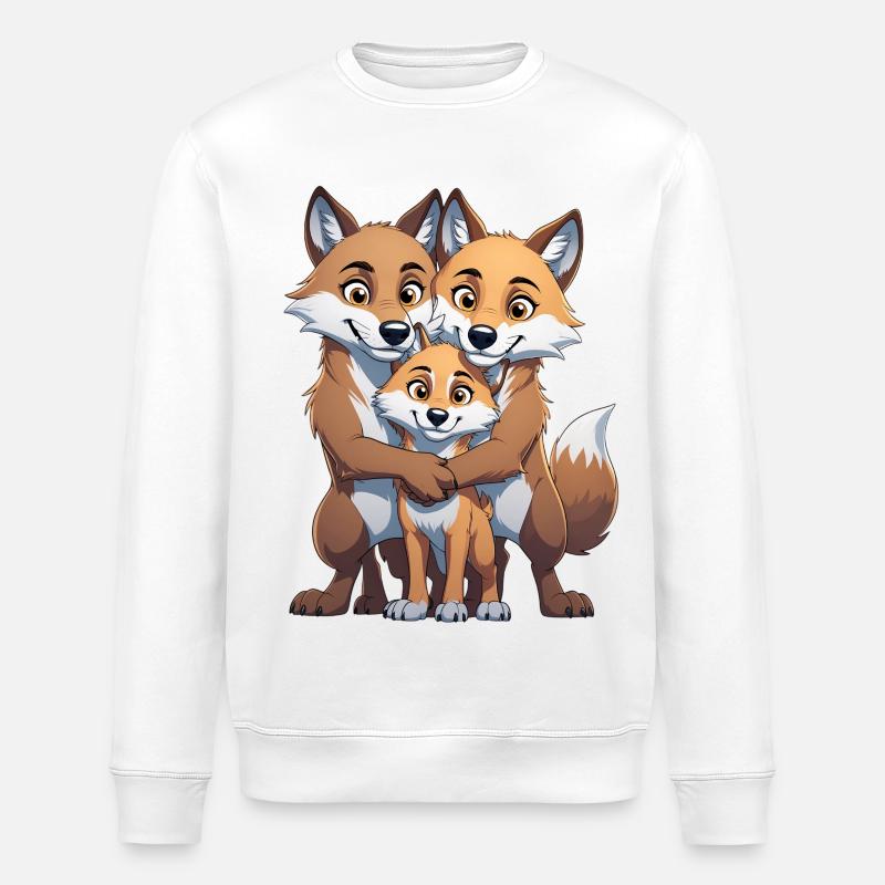Wolfsfamilie Trio - Stanley/Stella Unisex Bio-Sweatshirt ROLLER - Weiß