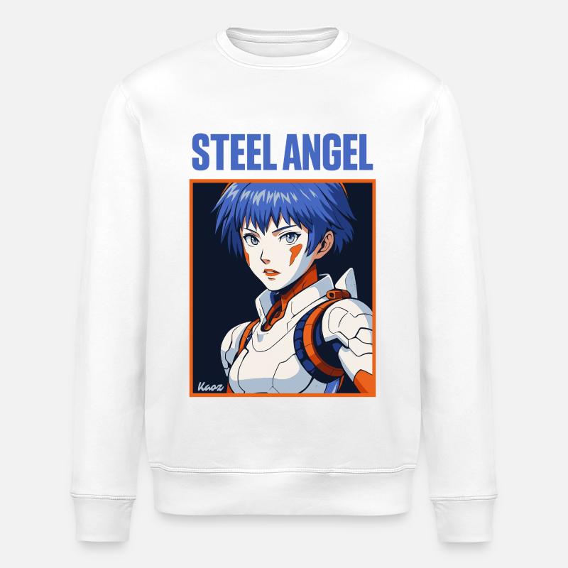 Stahl Engel Kriegerin Illustration - Stanley/Stella Unisex Bio-Sweatshirt ROLLER - Weiß