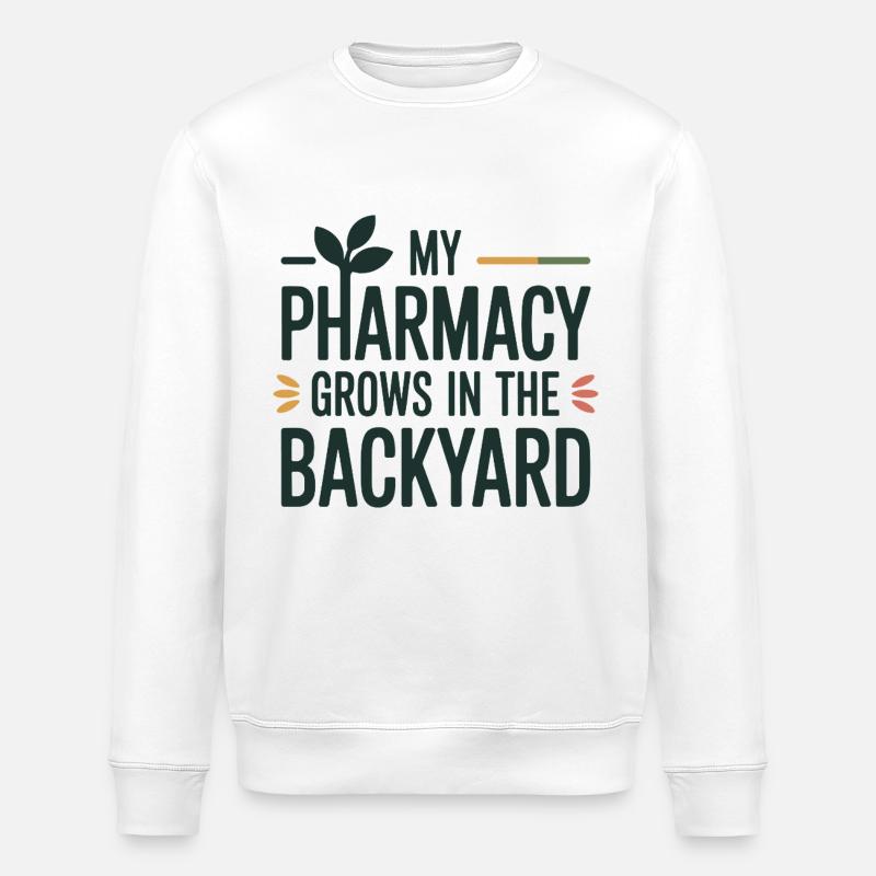 Heilpraktiker: Mein Apotheken-Grows-Hinterhof-Profi - Stanley/Stella Unisex Bio-Sweatshirt ROLLER - Weiß