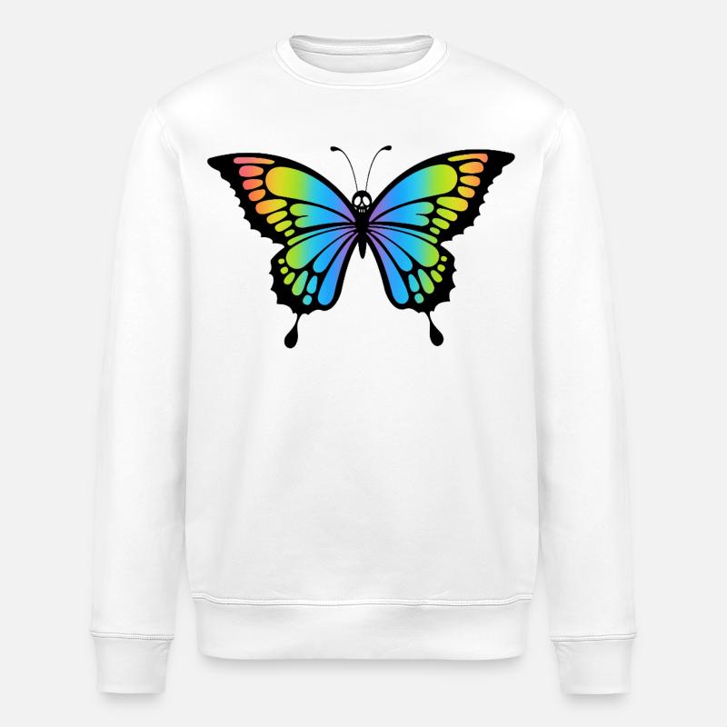 Crâne de papillon - Sweat bio ROLLER Stanley/Stella Unisexe - blanc