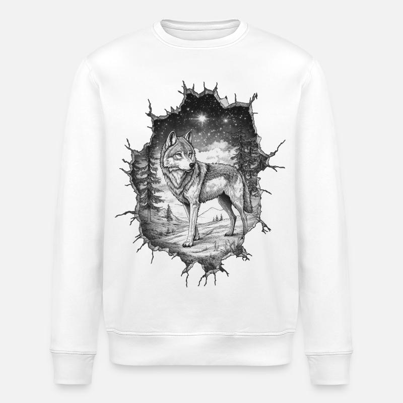 Wolf - Stanley/Stella Unisex Bio-Sweatshirt ROLLER - Weiß