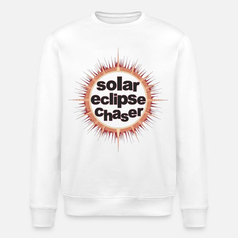 Solar eclipse chaser - Stanley/Stella ROLLER Unisex Organic Sweatshirt - white
