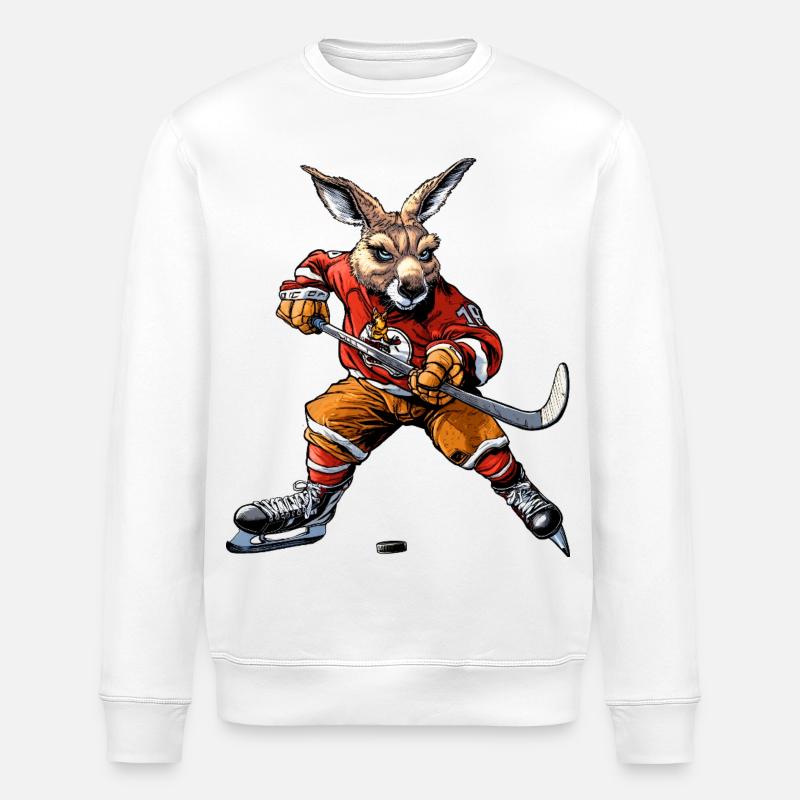 Kängurus Eishockey - Stanley/Stella Unisex Bio-Sweatshirt ROLLER - Weiß