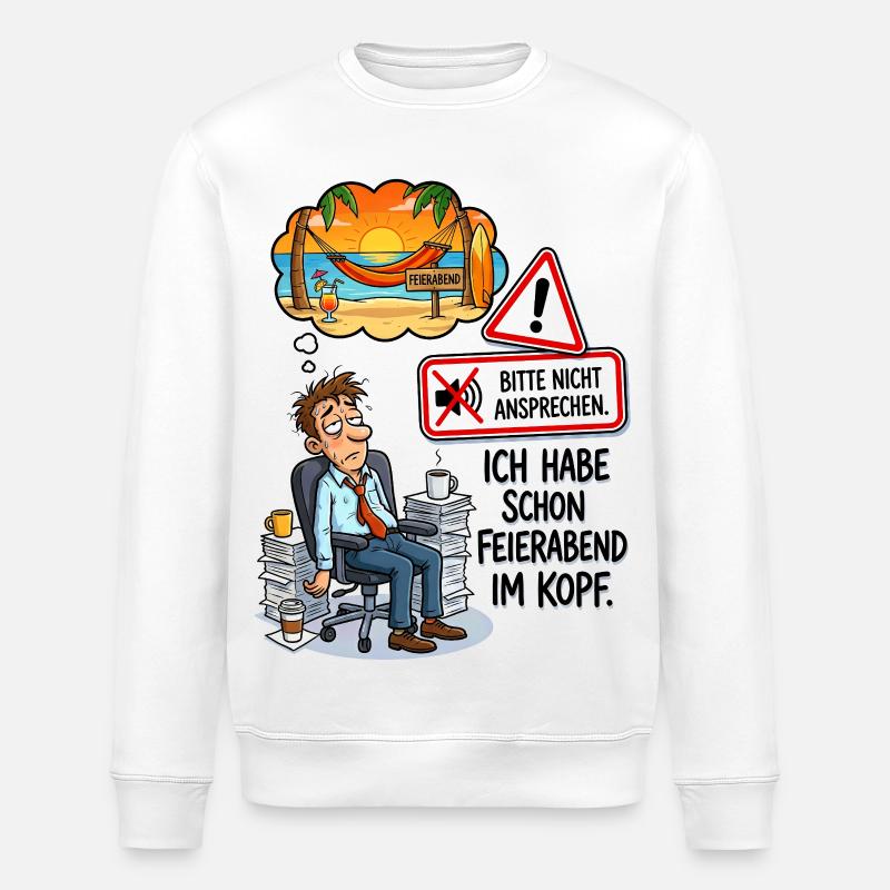 After-work beach dream - Stanley/Stella ROLLER Unisex Organic Sweatshirt - white