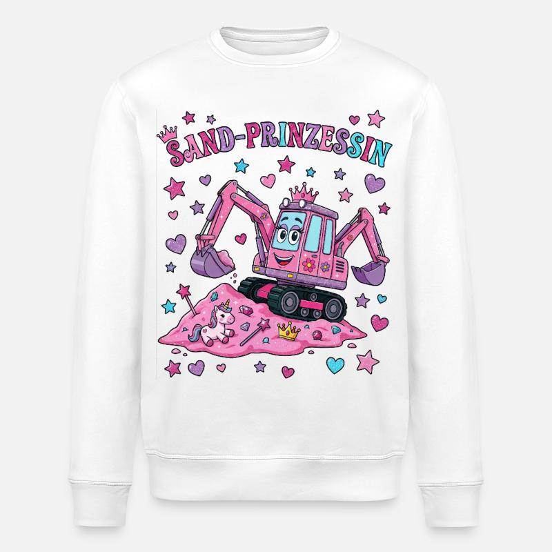 Sand-Prinzessin: Rosa Bagger - Stanley/Stella Unisex Bio-Sweatshirt ROLLER - Weiß