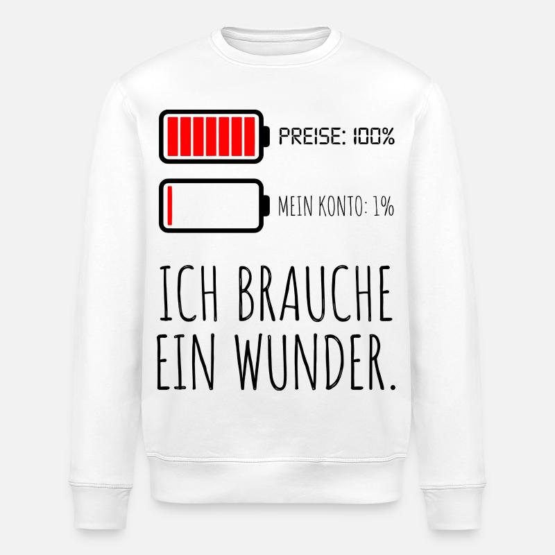 Prix, 100 % Mon compte 1 % - Sweat bio ROLLER Stanley/Stella Unisexe - blanc