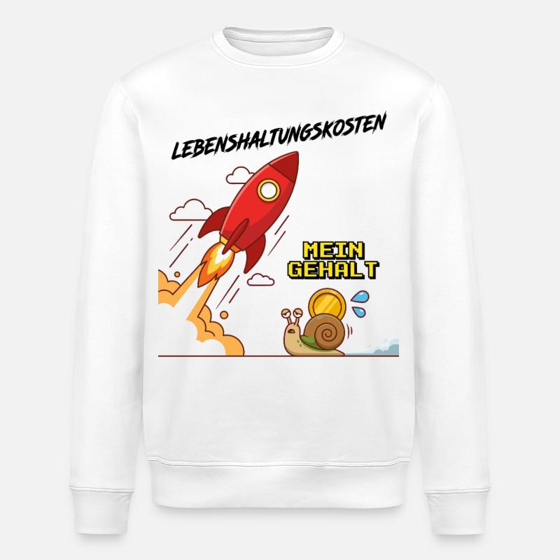 Lebenshaltungskosten_Rakete - Stanley/Stella Unisex Bio-Sweatshirt ROLLER - Weiß