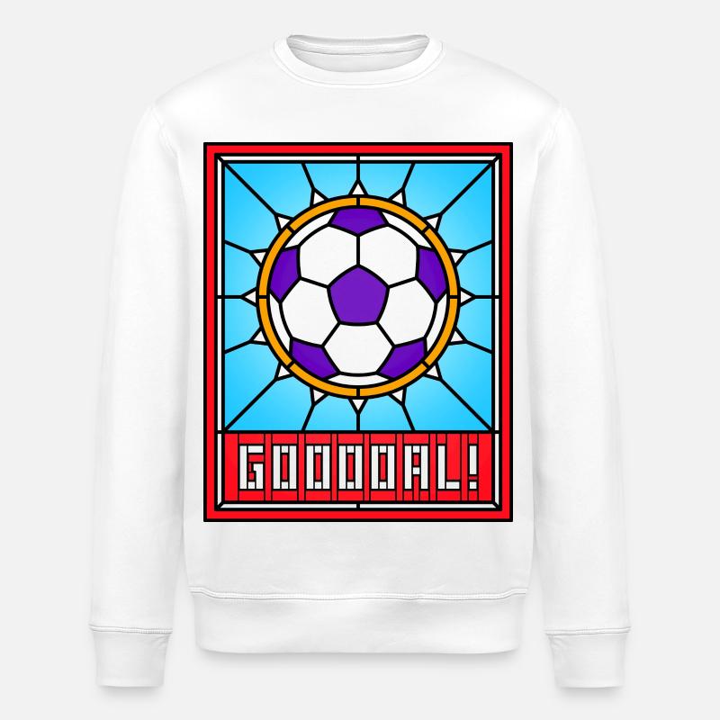 Buntglas-Fußball - Stanley/Stella Unisex Bio-Sweatshirt ROLLER - Weiß