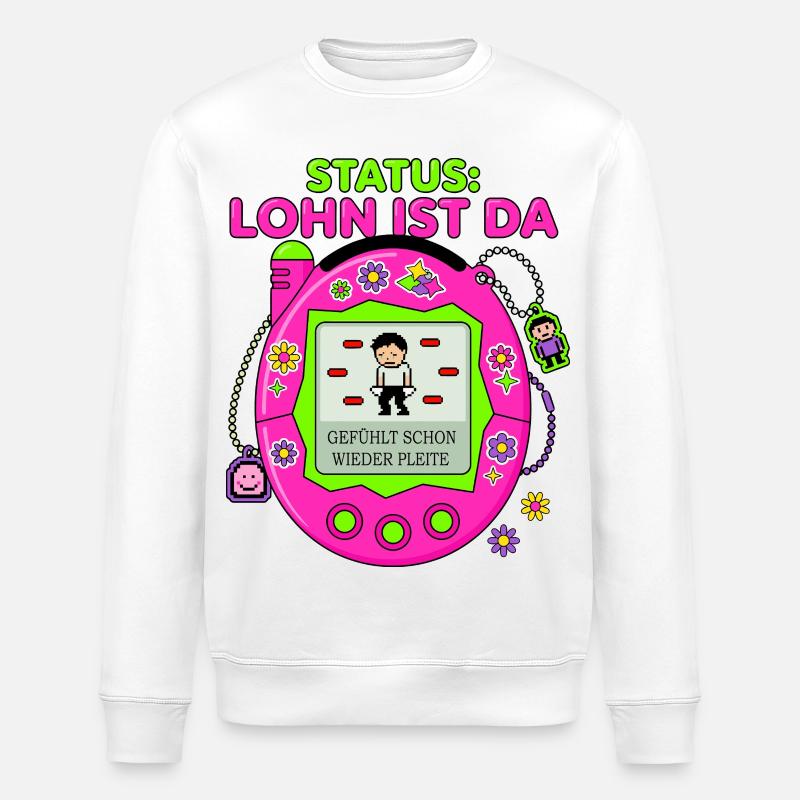 Le salaire de statut est arrivé - Sweat bio ROLLER Stanley/Stella Unisexe - blanc