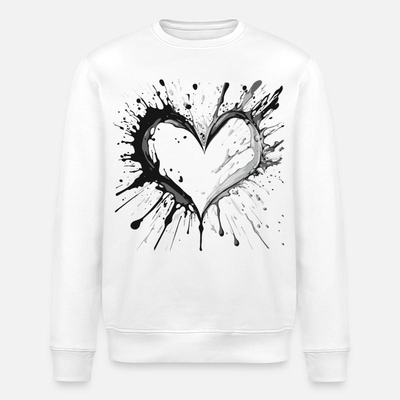 Tintenherzspritzer - Stanley/Stella Unisex Bio-Sweatshirt ROLLER - Weiß