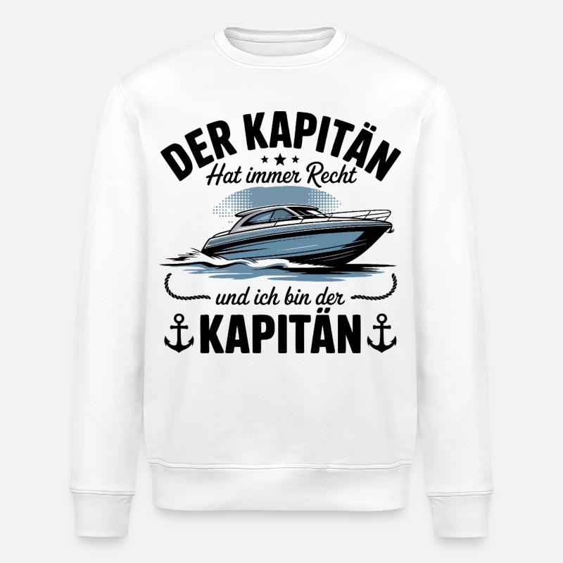 Capitaine de bateau, permis de bateau - Sweat bio ROLLER Stanley/Stella Unisexe - blanc