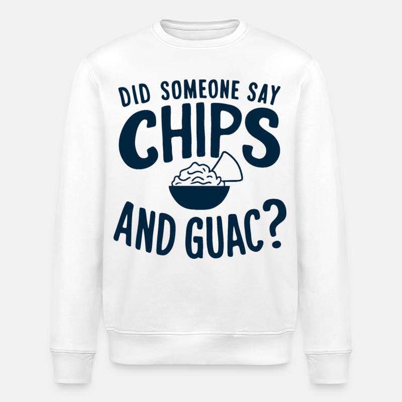Lustiges chips aund Guacamole Design - Stanley/Stella Unisex Bio-Sweatshirt ROLLER - Weiß