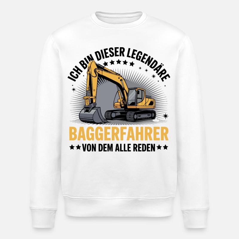 Baggerfahrer Bagger - Stanley/Stella Unisex Bio-Sweatshirt ROLLER - Weiß