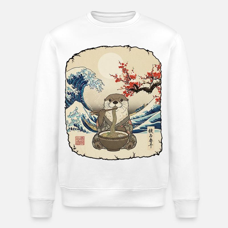 Ramen de la loutre asiatique - Sweat bio ROLLER Stanley/Stella Unisexe - blanc