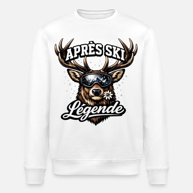 Après Ski Legend Piste Deer Gift - Sweat bio ROLLER Stanley/Stella Unisexe - blanc