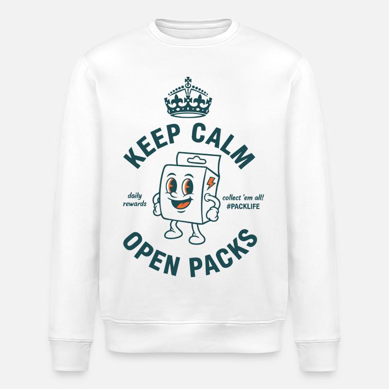 Keep Calm Open Packs Sammelkarten-Packlife - Stanley/Stella Unisex Bio-Sweatshirt ROLLER - Weiß
