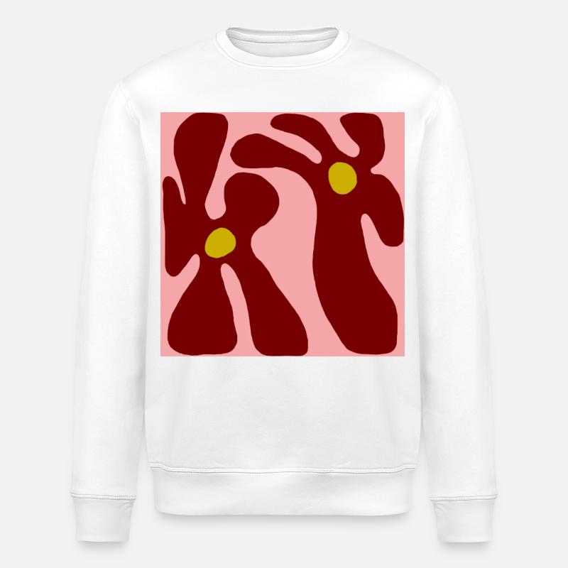 Rote Blumen Minimalistisches Design - Stanley/Stella Unisex Bio-Sweatshirt ROLLER - Weiß