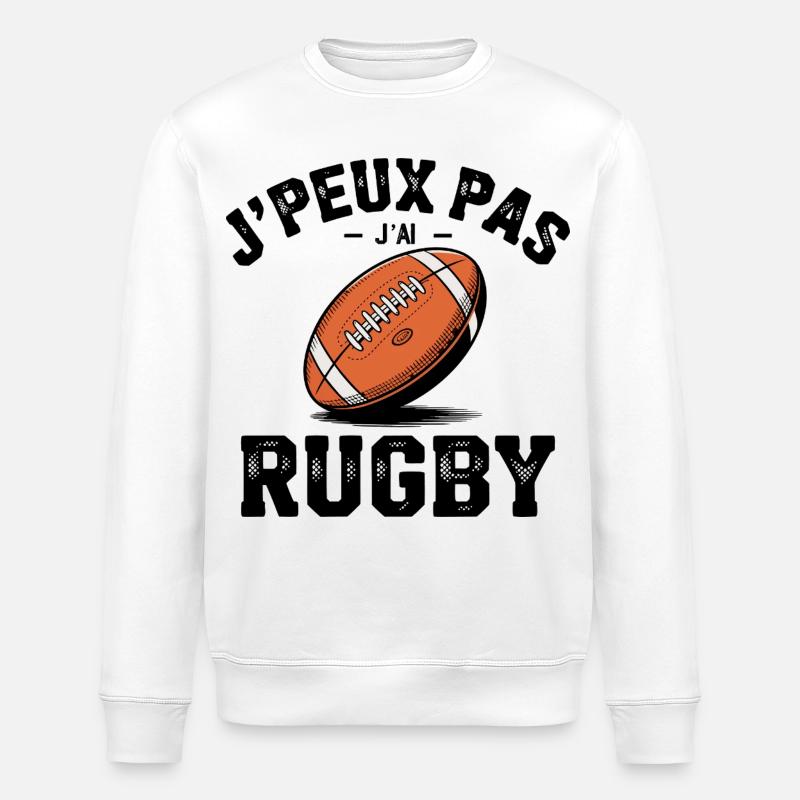 Je Peux Pas J'ai Rugby - Sweat bio ROLLER Stanley/Stella Unisexe - blanc