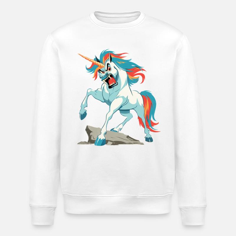 Angrycorn - Stanley/Stella Unisex Bio-Sweatshirt ROLLER - Weiß